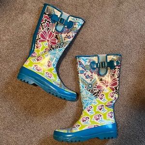 Fun Print Sperry Rainboots